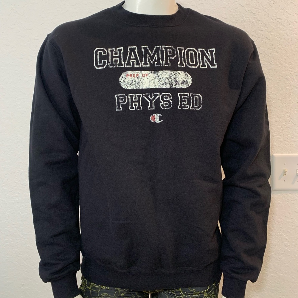 Champion Men's Eco Authentic Crewneck Sweatshirt Black Sz. Medium